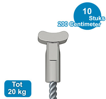 STAALDRAAD + SOLID, RVS, 2mm, 200 cm, per 10 stuks 08.43200