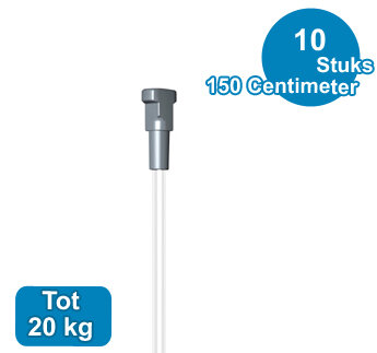 PERLON + TWISTER, 2mm, 150 cm, per 10 stuks 09.23150