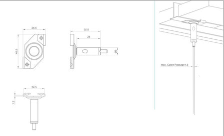 systeemplafondclip 20 mm + hanger zelfklemmend 1,2 mm per 10 stuks