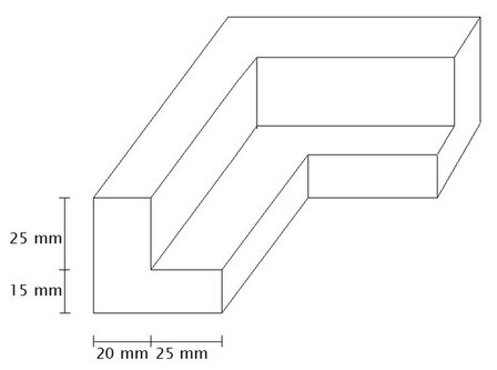 Houten baklijst blank ongelakt 20mm M4045 Kies uw standaardformaat