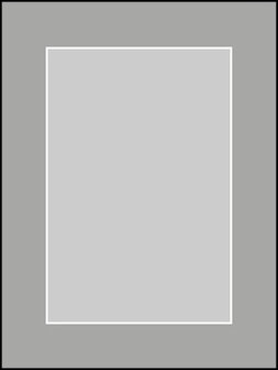 passe-partout op maat kleur grijs met witte kern 822