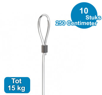 PERLON + OOG, 2mm, 250cm, max. 15kg, per 10 stuks 9.4415