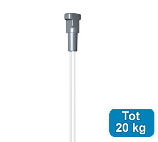 set twister 2 mm 150cm + ophanghaak rond messing, max. 5kg per stuk