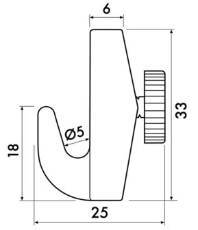 OPHANGHAAK, ZWAAR, max. 7kg, per 25 stuks 9.4209 voor max. 2 mm draad