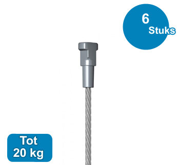 blister art 7, staaldraad 2 mm + twister, 200cm, max. 20kg, per 6 sets 9.7077