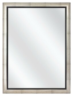Glazen Spiegel met Luxe M46 lijst zilver / zwart kies uw standaardformaat