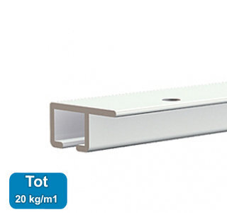 top rail, wit, 300cm, max. 20kg /m1, per stuk 9.4310AA