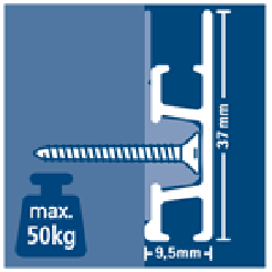 CLICK RAIL PRO, WIT PRIMER, 300cm, max. 50 kg, per 5 stuks 05.05430