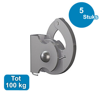 ANTI-DIEFSTALHAAK, 4x4mm, max. 100 kg, per 5 stuks 9.4256