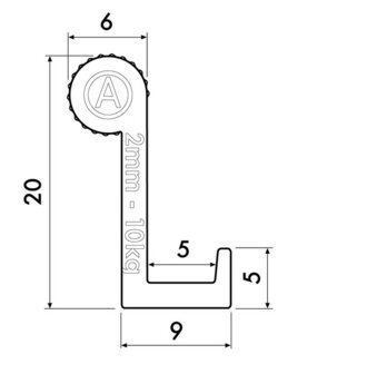 OPHANGHAAK, ALU, 10kg, per 500 stuks 9.4208B voor max. 2 mm draad