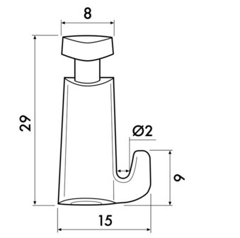 micro grip schilderijhaak 5-10 kg voor koord 1 mm (10 stuks)