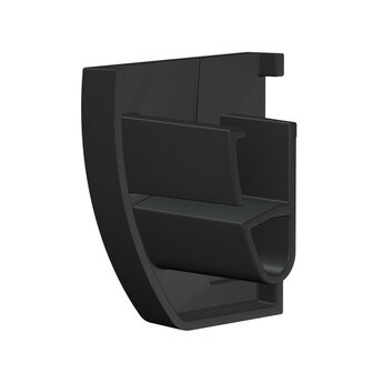 Eindkappen zwart voor de up rail  (1 set)