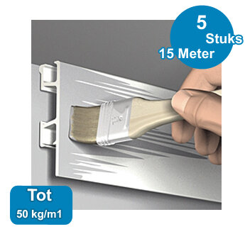 CLICK RAIL PRO, WIT PRIMER, 300cm, max. 50 kg (5 stuks) 05.05430