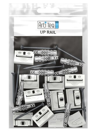 montageset up rail 200 cm met eindkapjes (10 sets)
