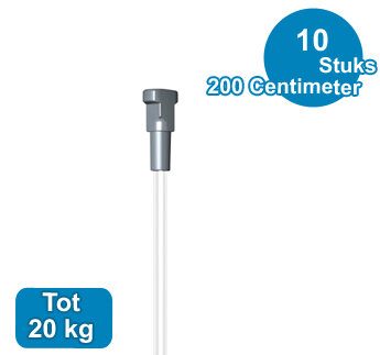 PERLON + TWISTER, 2mm, 200 cm, per 10 stuks  09.23200