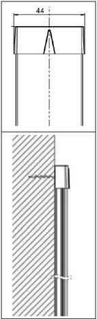 card rail wit (RAL 9016) incl. bevestigingsmateriaal, eindkappen en 4 mouse magnets (wit)