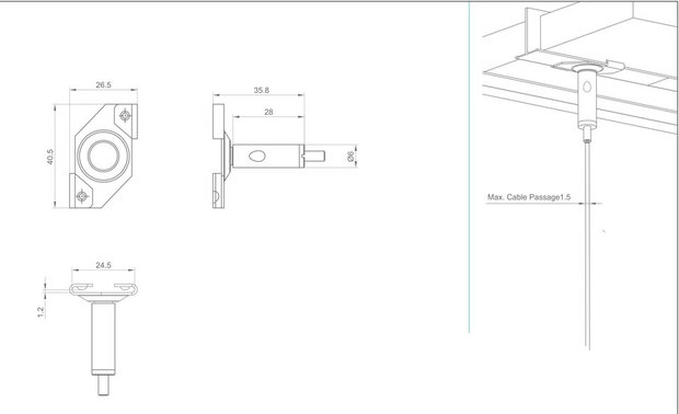 systeemplafondclip 20 mm + hanger zelfklemmend 1,2 mm per 10 stuks