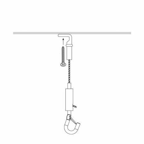 ophangset met oogbevestiging 90gr en veiligheidshaak
