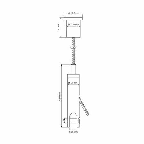 ophangset met paneelhanger (6mm) aan plafonds