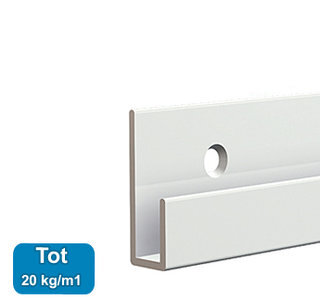 CLASSIC RAIL, WIT PRIMER, 200 cm, 20 kg /m1, per 20 stuks