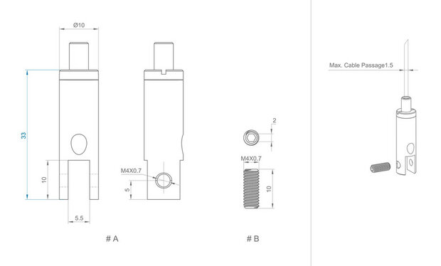 staaldraadklemhaak zelfklemmend 1,2 mm stc01ni  per 10 stuks