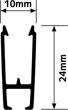 xpo rail 200 cm zwart per 5 stuks