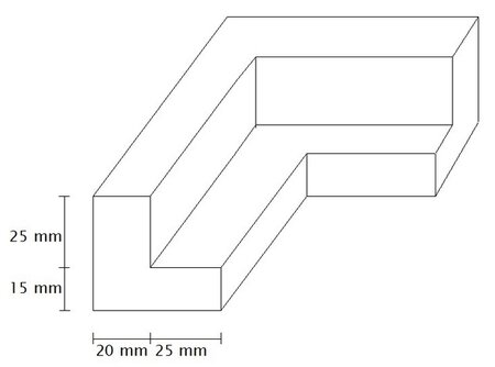 Houten baklijst zwart 20mm M4045 Kies uw standaardformaat
