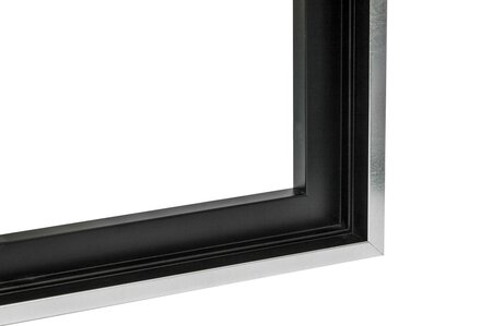 Luxe Houten baklijst M4411 zwart zilver Gefineerd Kies uw standaardformaat