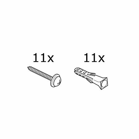 rail installatie kit 150 cm (6 x clip/schroef/plug)