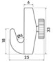 OPHANGHAAK, ZWAAR MESSING, 7kg, per 500 stuks 9.4219B voor max. 2 mm perlondraad en staaldraad